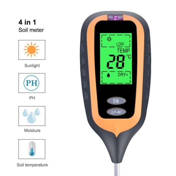 Testeur de température de PH-mètre Testeur d'intensité de lumière