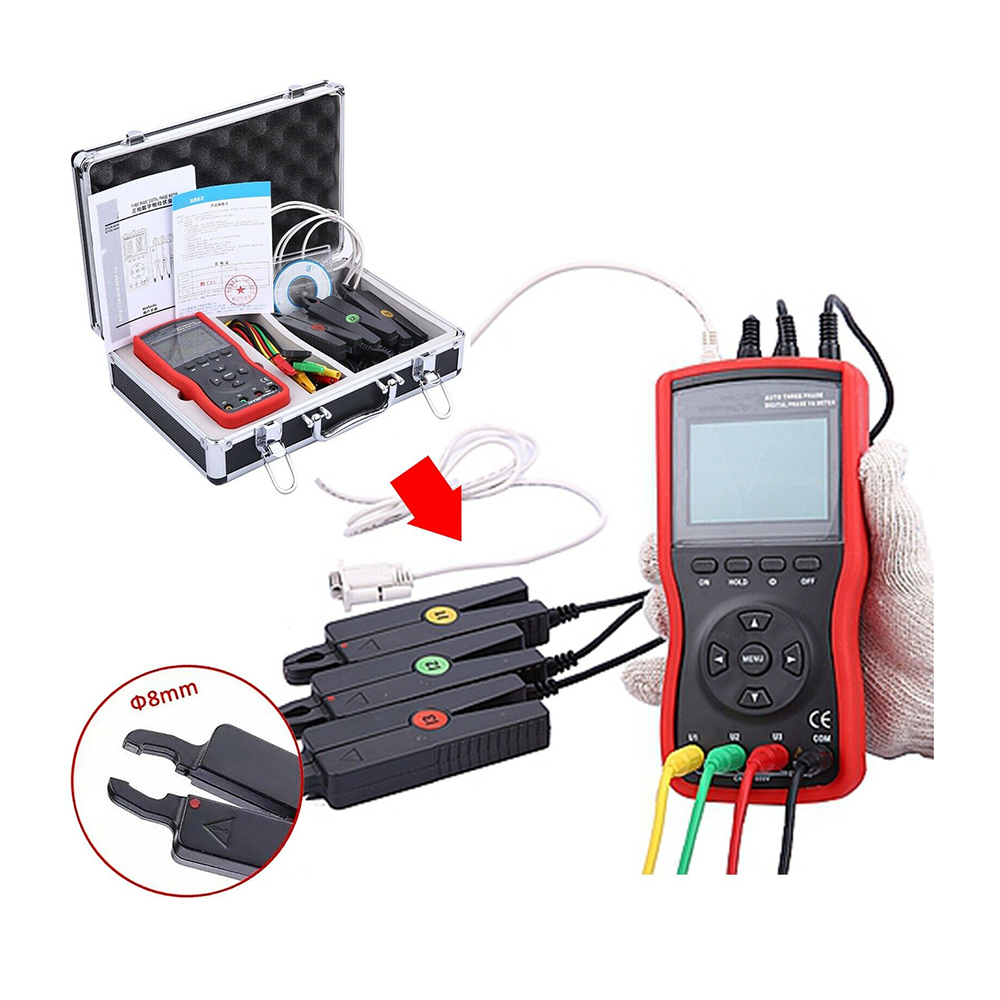 Medidor de voltios y amperios digital trifásico 600V voltímetro probador de  frecuencia